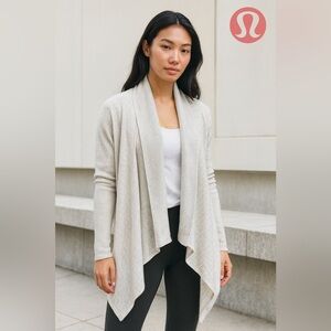 Lululemon Athletica Zen Wrap Waterfall Cardigan Sweater silk wool blend size 6
